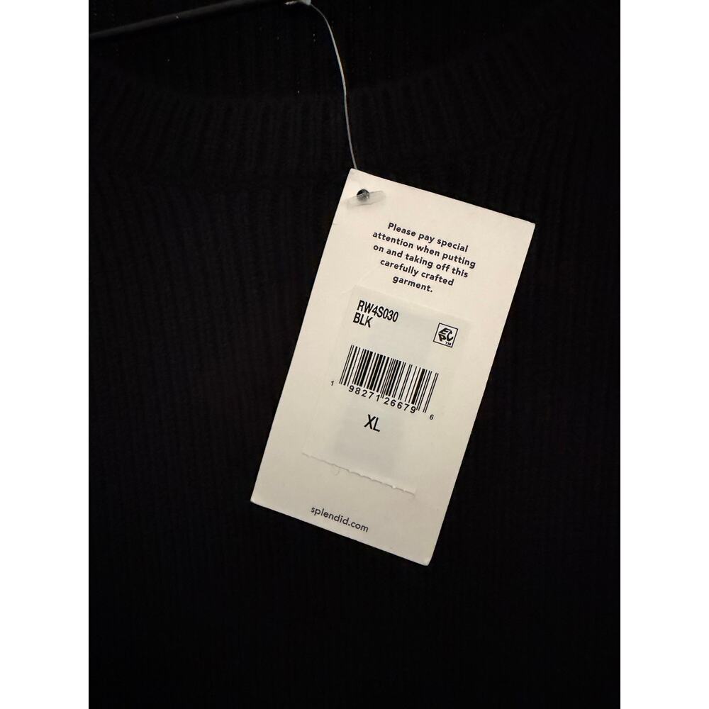 New splendid Farah pearl trim black ribbed sweater XL - Picture 7 of 7